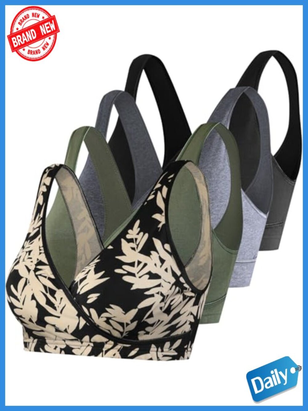 4 Pack Nursing Sleep Bra Maternity Bralette Cotton Breastfeeding Bras